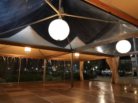 VIP tents at restaurant opening