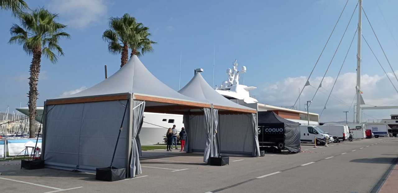 New tents of gray colour