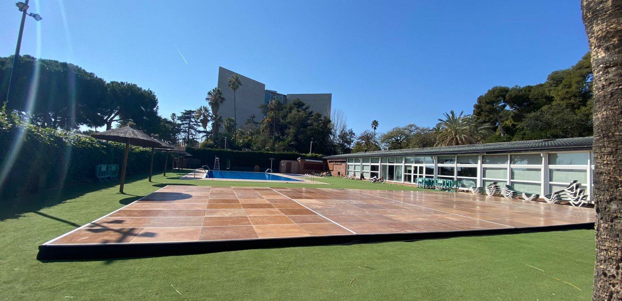 Pista de baile para actividades deportivas