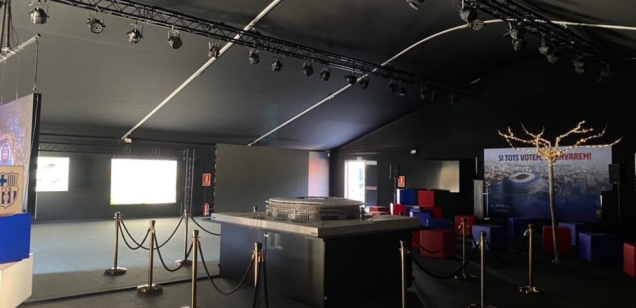 Carpa Arcadia para exposición del FC Barcelona