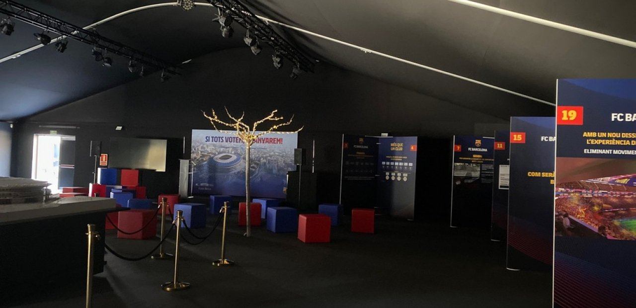 Carpa Arcadia para exposición del FC Barcelona
