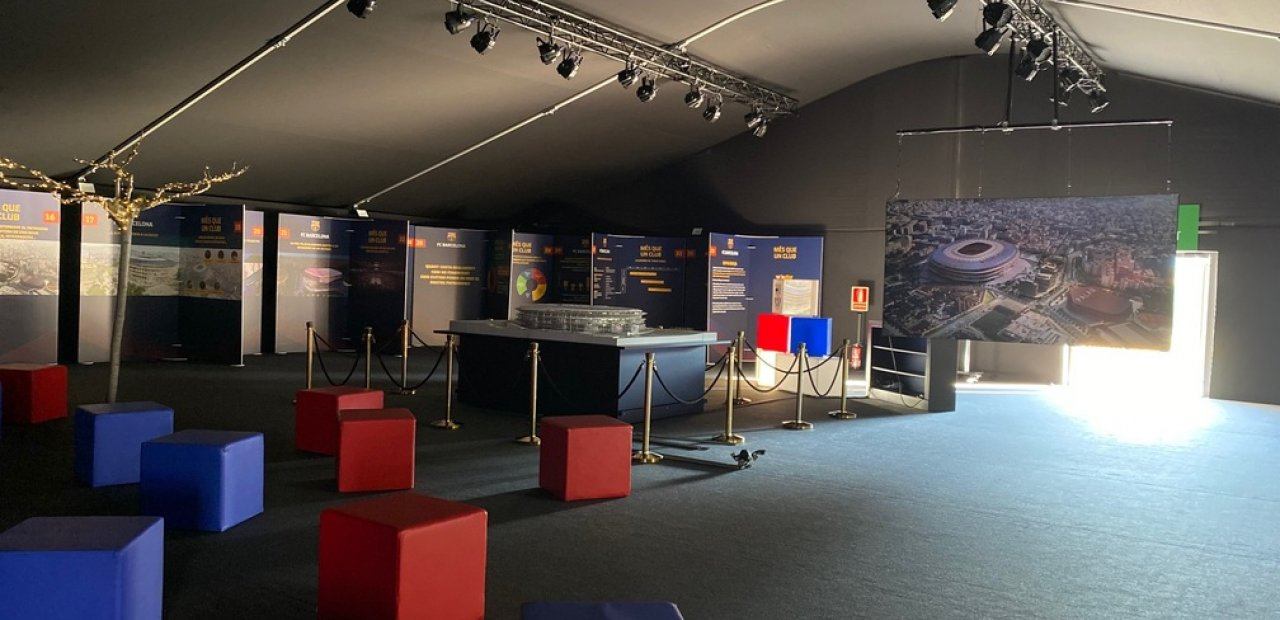 Carpa Arcadia para exposición del FC Barcelona